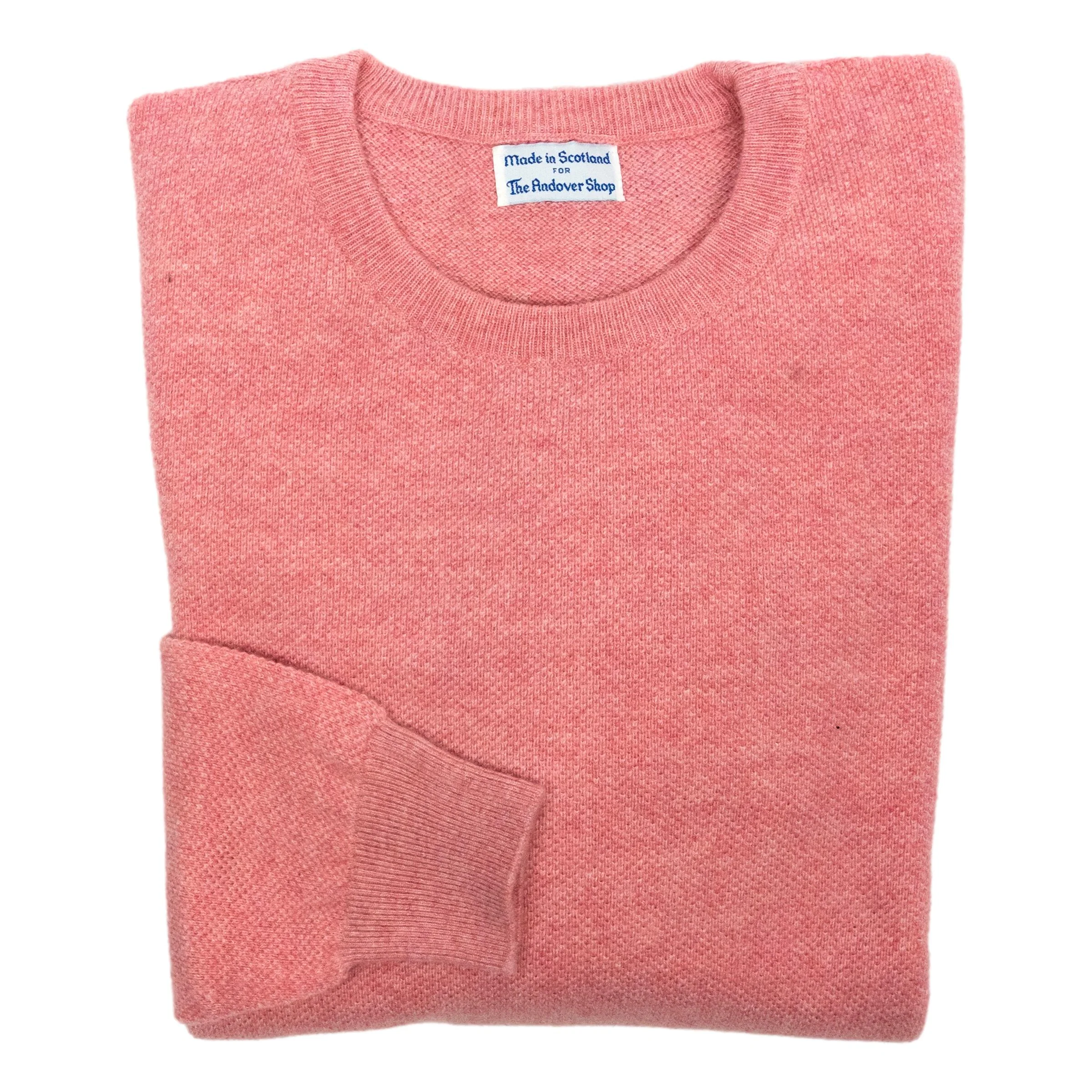 Pure Cashmere Waffle Knit Crew Neck Sweater - Image 5