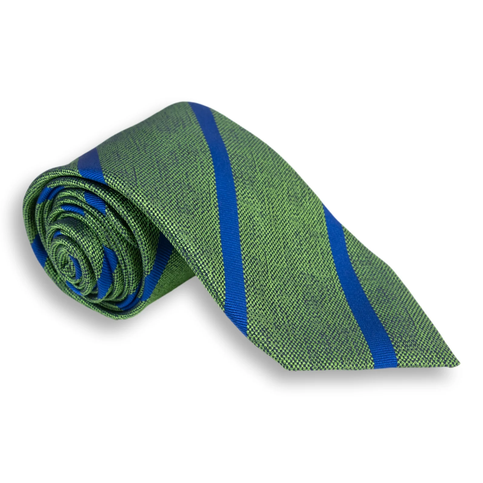 Basket Weave Repp Stripe Silk Woven Tie - Image 3