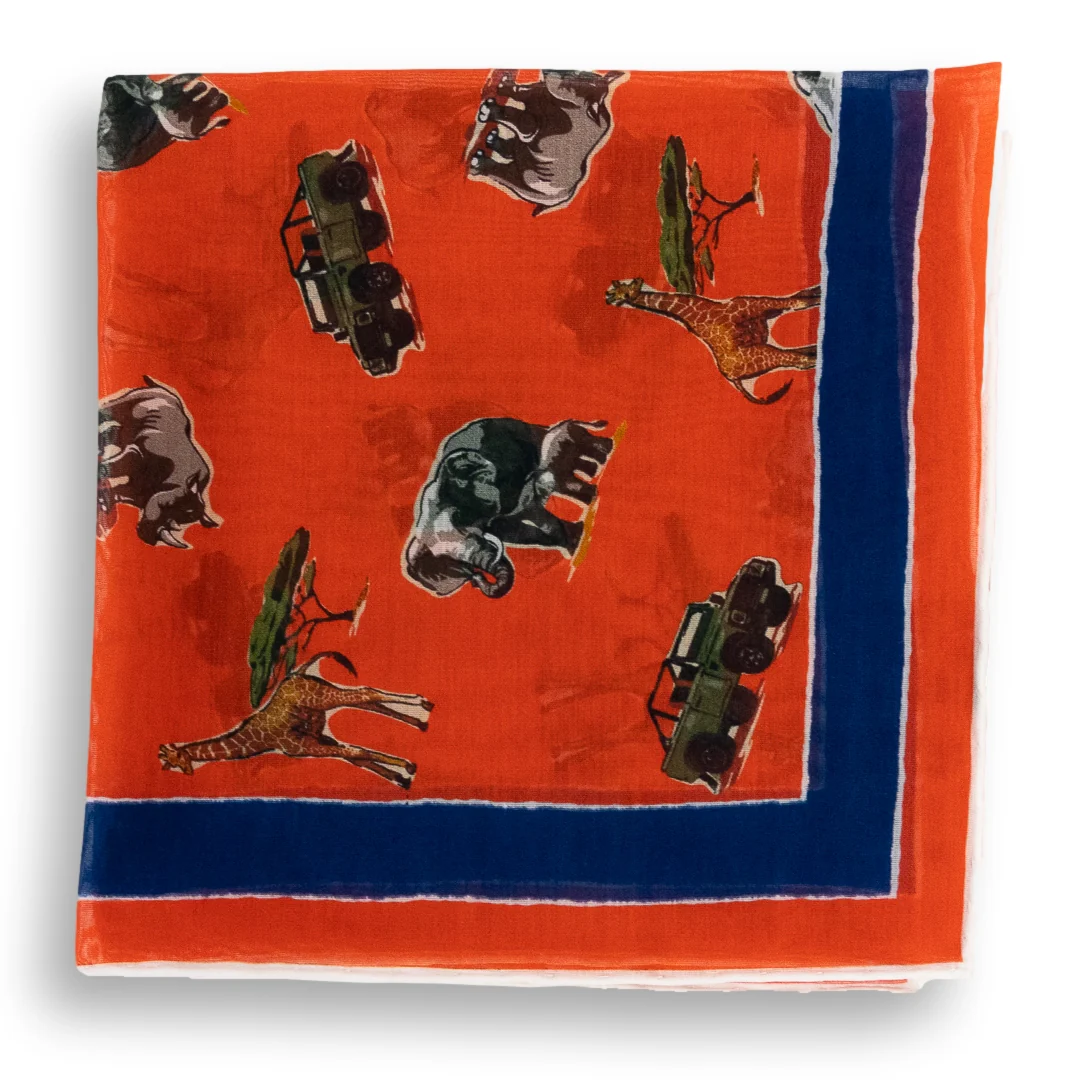 Safari Cotton and Linen Pocket Square - Image 3