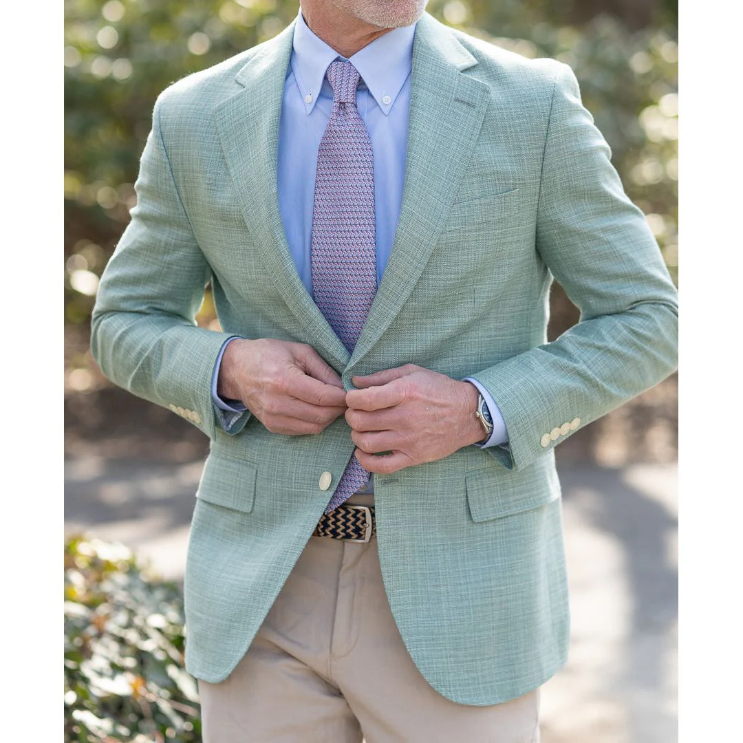 Seafoam Green Wool, Silk, and Linen Sport Coat - Image 2