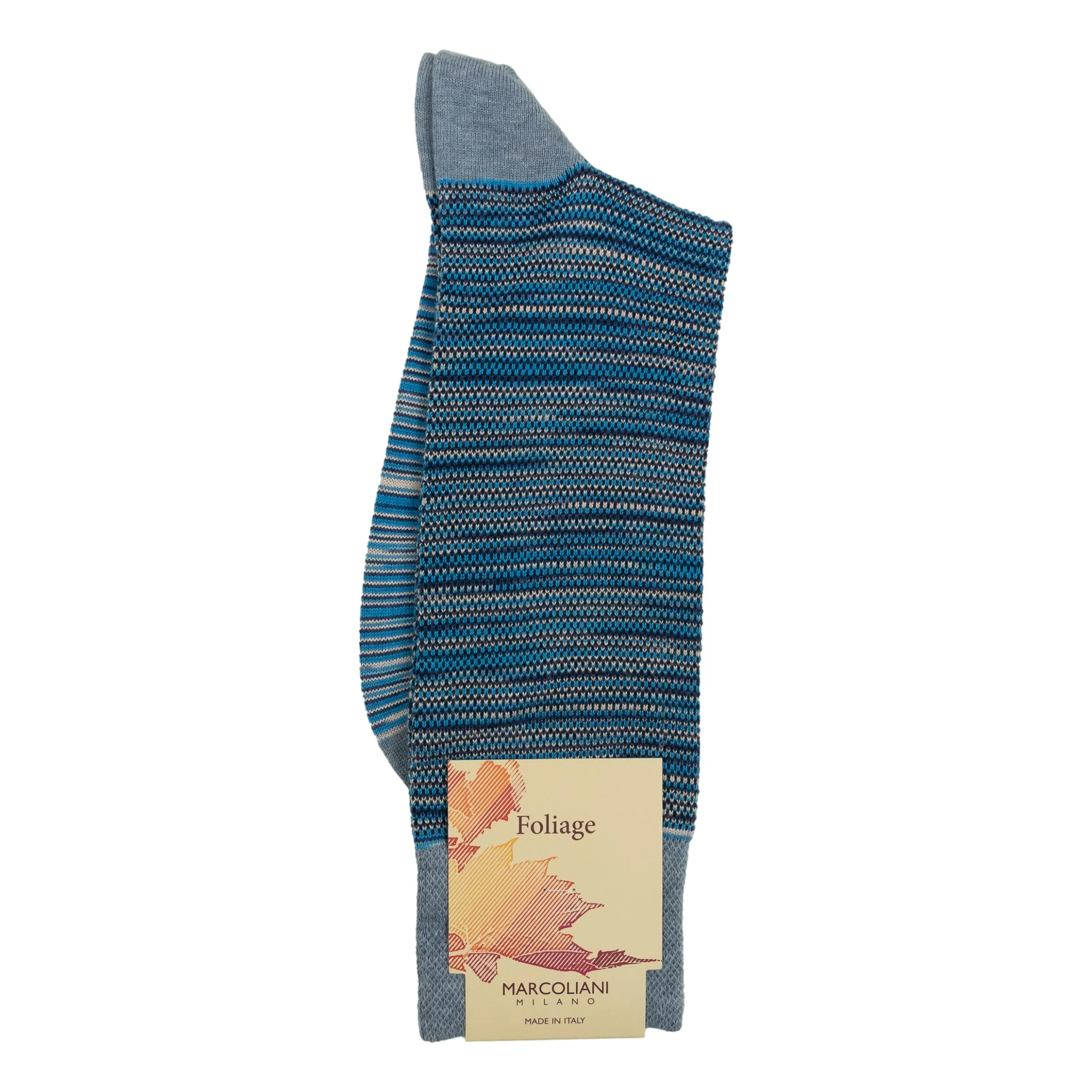 Shaded pique Cotton and Merino Mid-Calf Dress Socks - Image 2