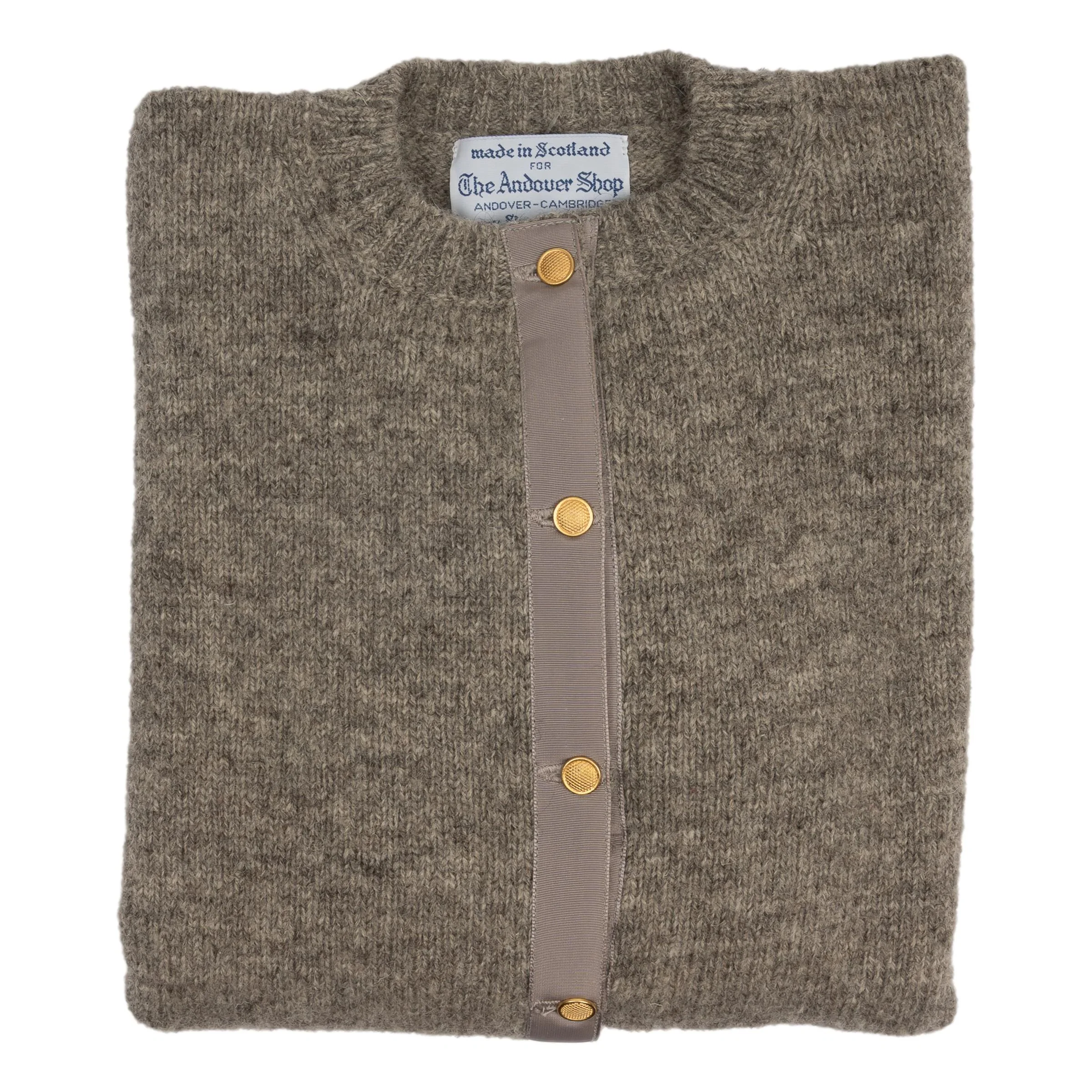 Shetland Crew Neck Cardigan Sweater - Image 3