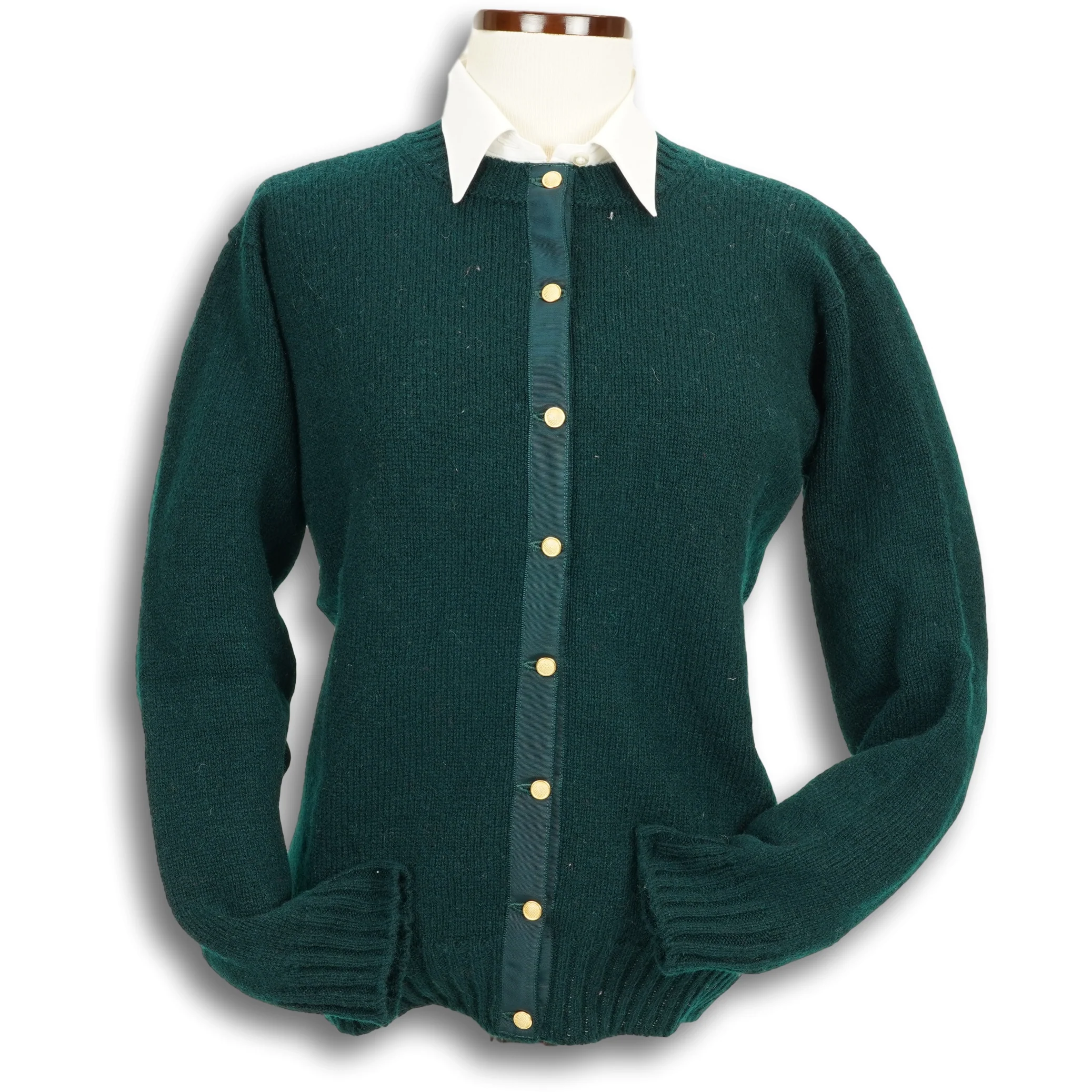 Shetland Crew Neck Cardigan Sweater - Image 8