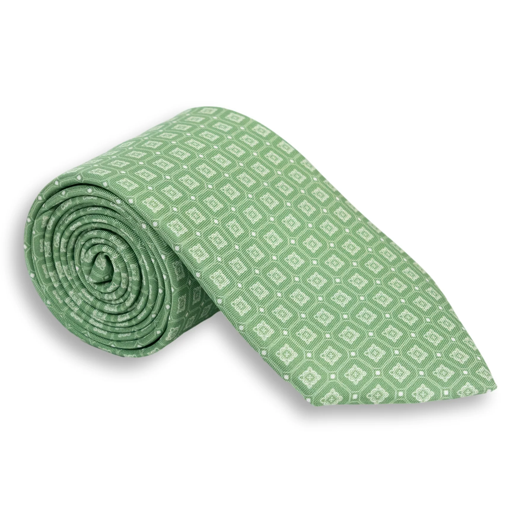 Shield Pattern Silk Print Tie - Image 2