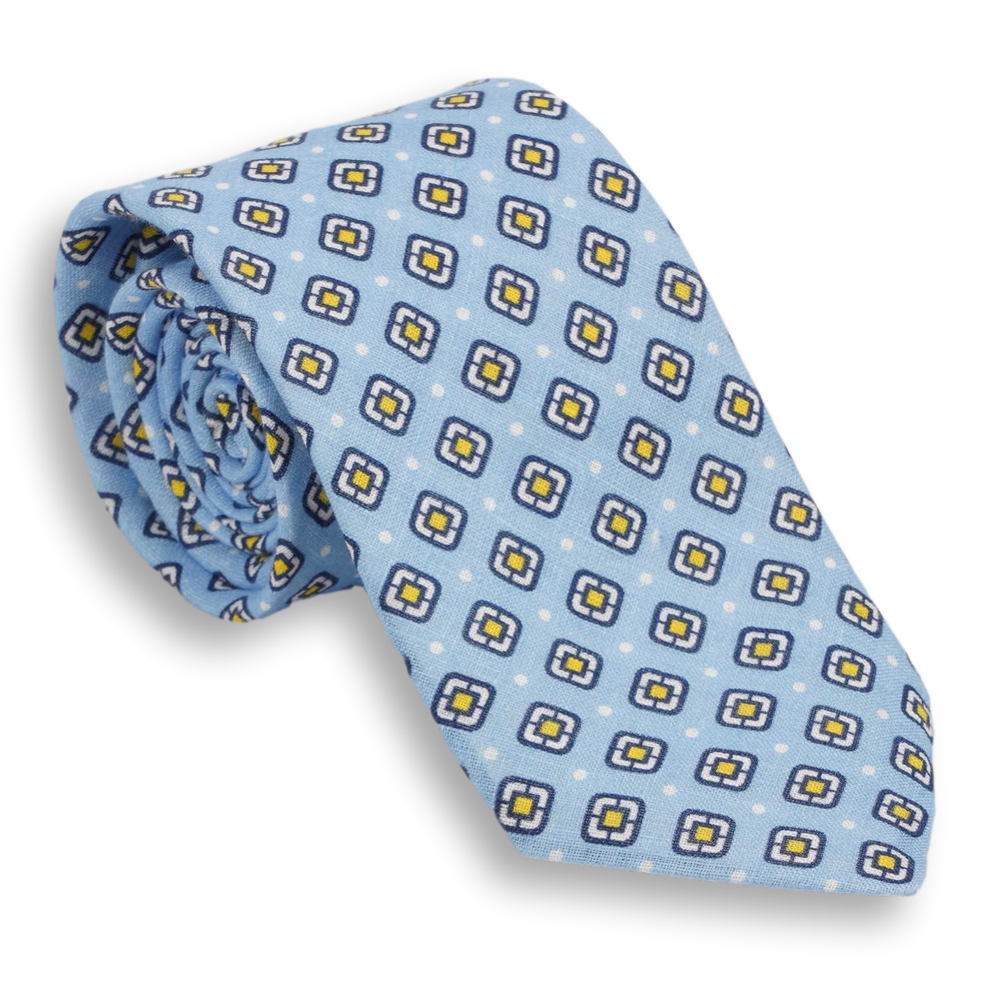 Shield Patterned Linen Tie - Image 2