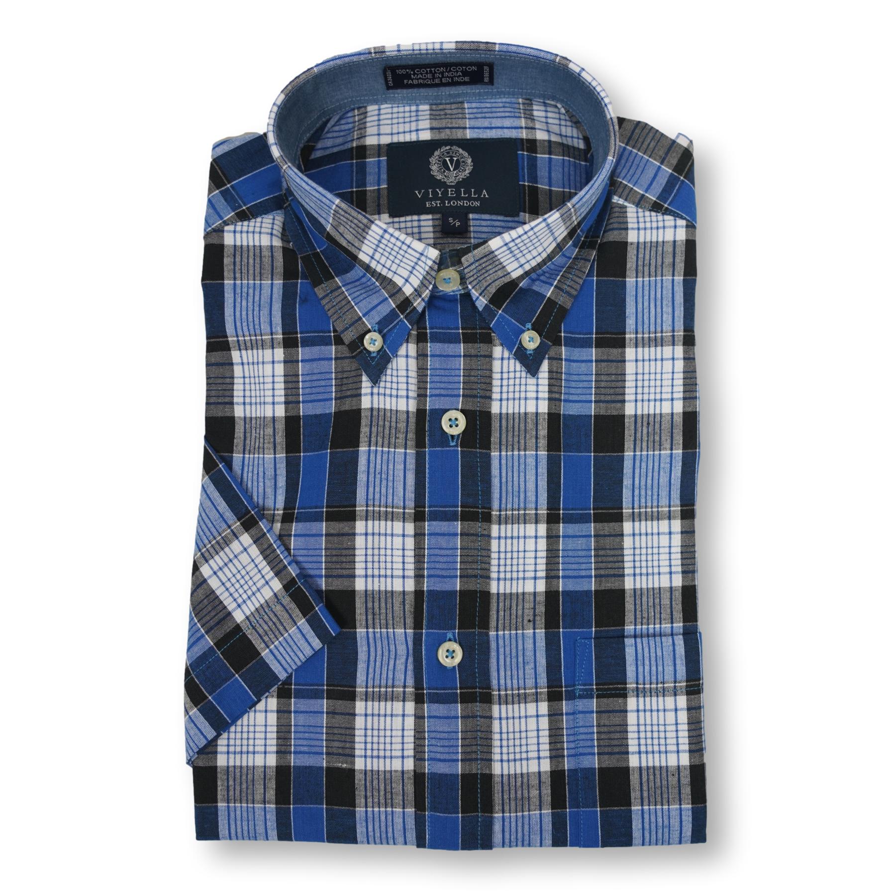 Viyella 100% Cotton Madras Short Sleeve Sport Shirt - Image 4