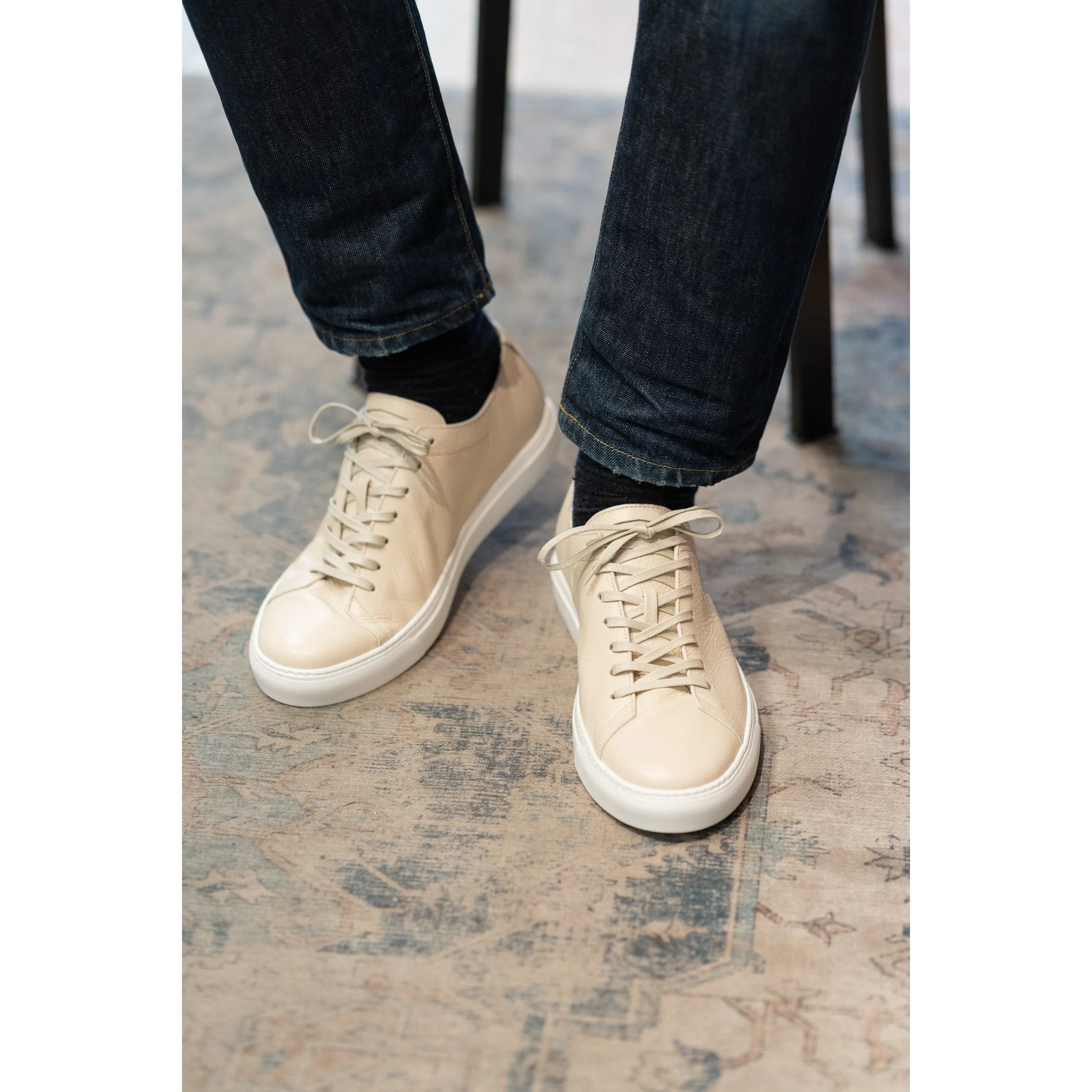 Sicily Unlined Hammered Leather Sneaker - Image 3