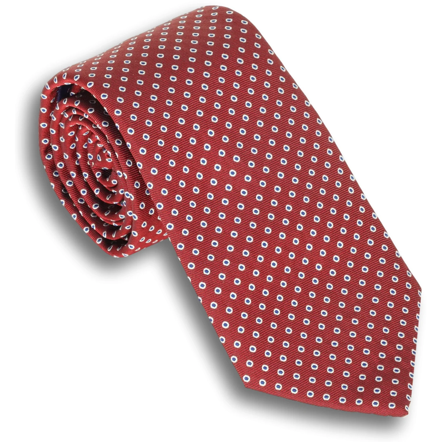 Silver Color Filled Circle Silk Tie - Image 2