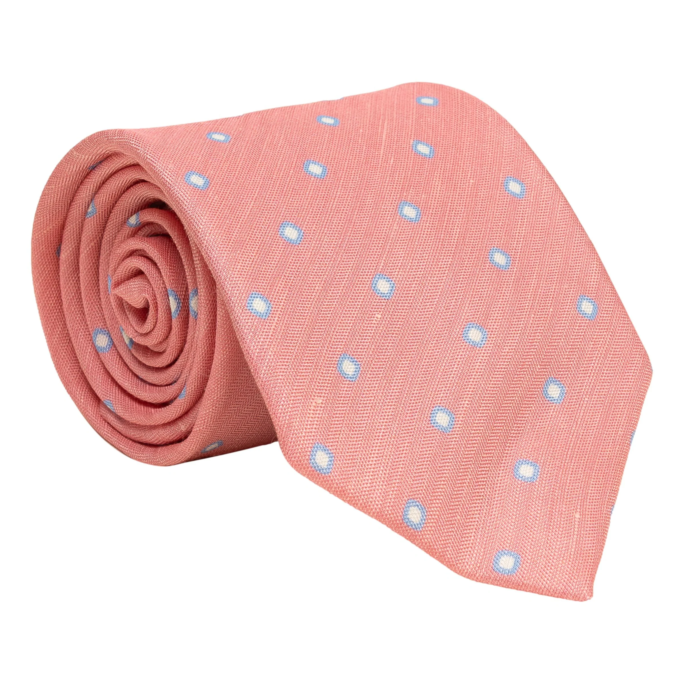 Small Diamond Bullseye Silk and Linen Tie - Image 3
