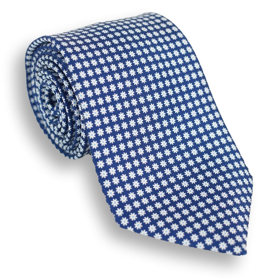 Small Flower Motif Silk Tie - Image 3