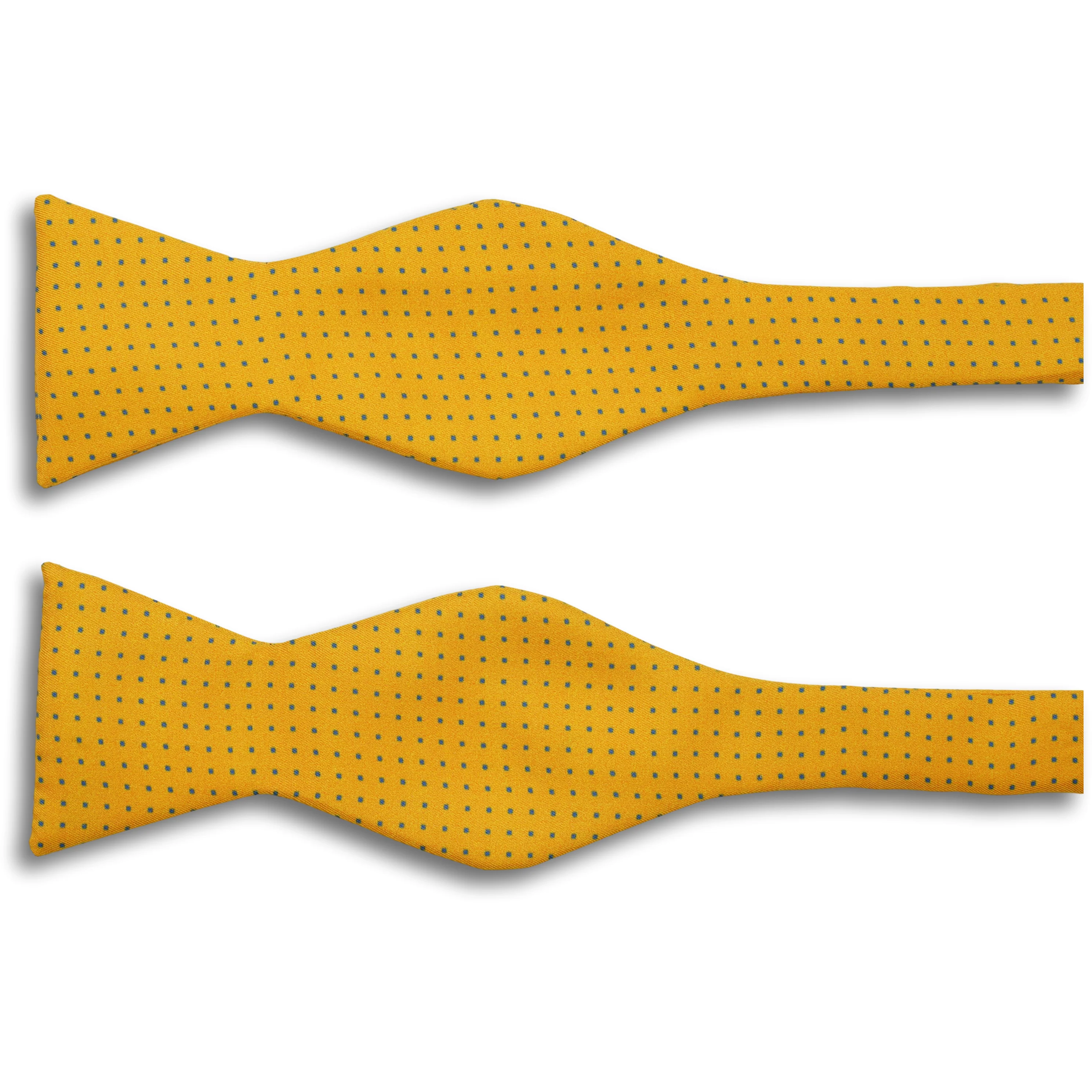 Solid with Small Squares Silk Butterfly Bow Tie - Image 3