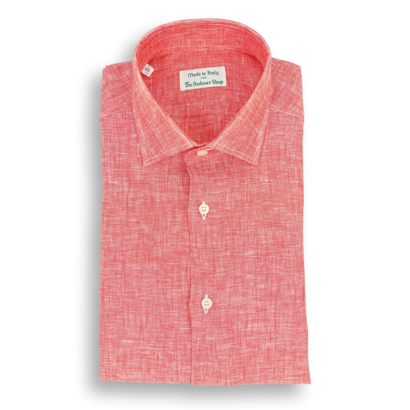 Linen Spread Collar Sport Shirt - Image 3