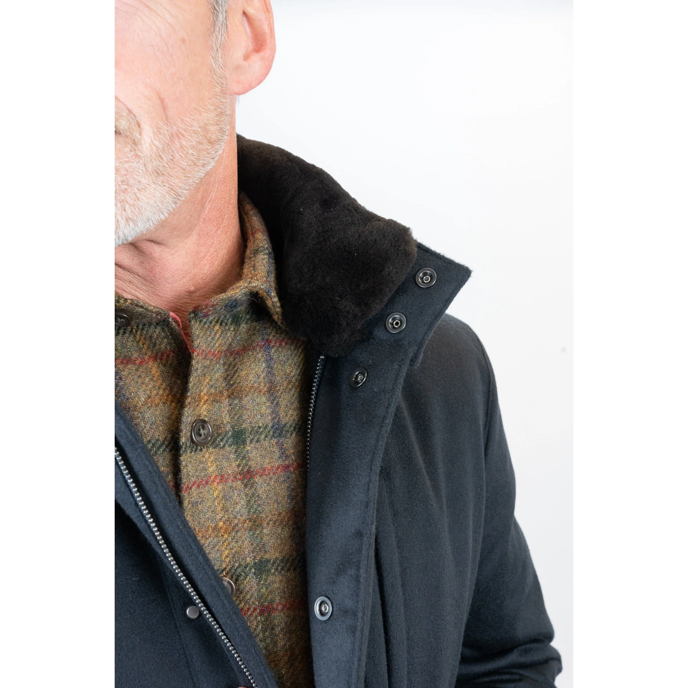 Storm System Cashmere Coat with Shearling Trim - Image 3