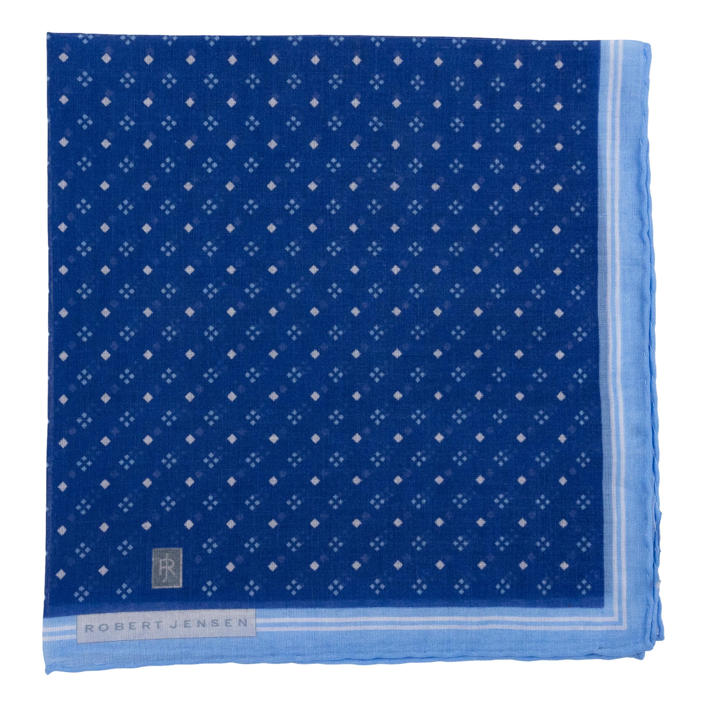 Stripe Border with Diamond Pattern Cotton Pocket Square - Image 2