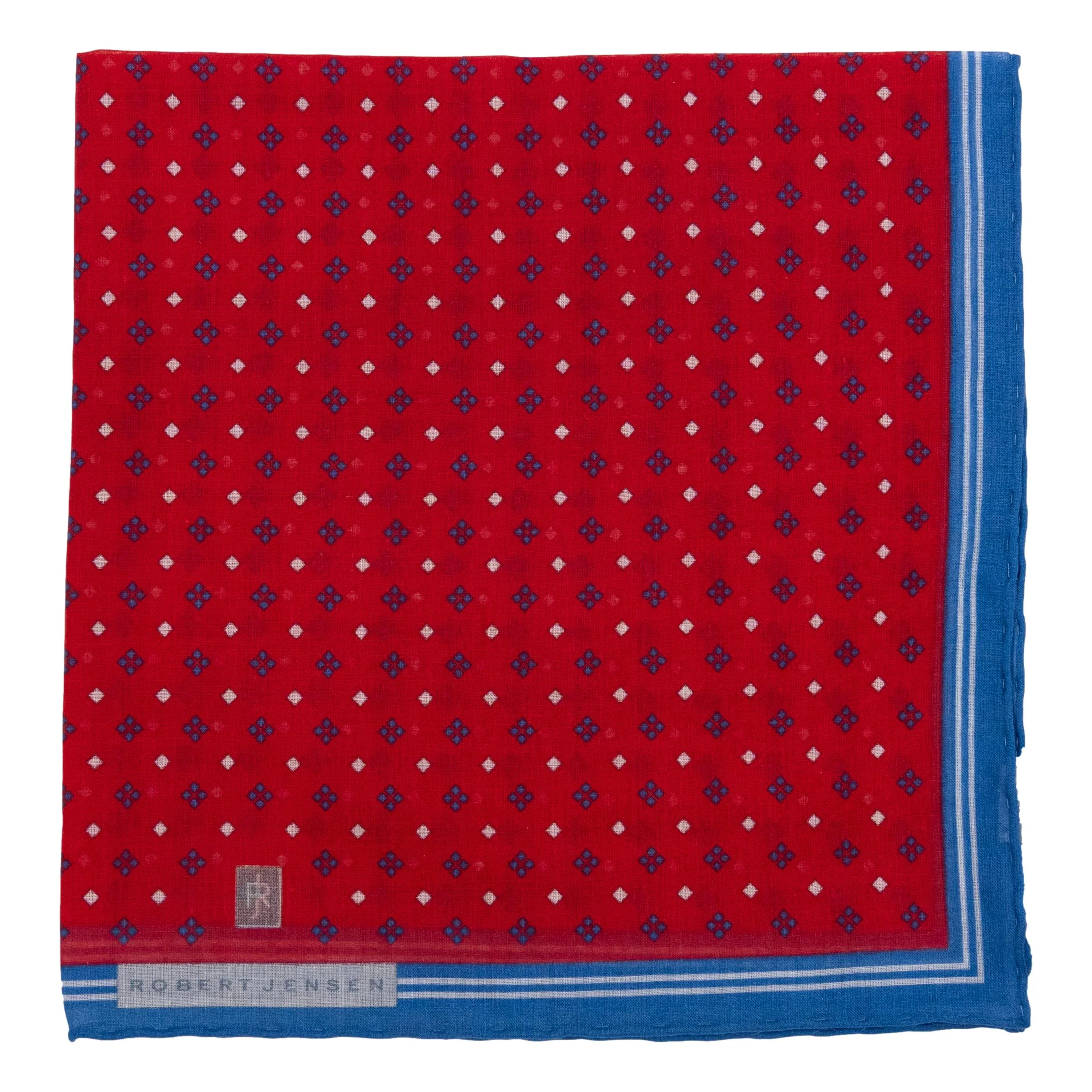 Stripe Border with Diamond Pattern Cotton Pocket Square - Image 3