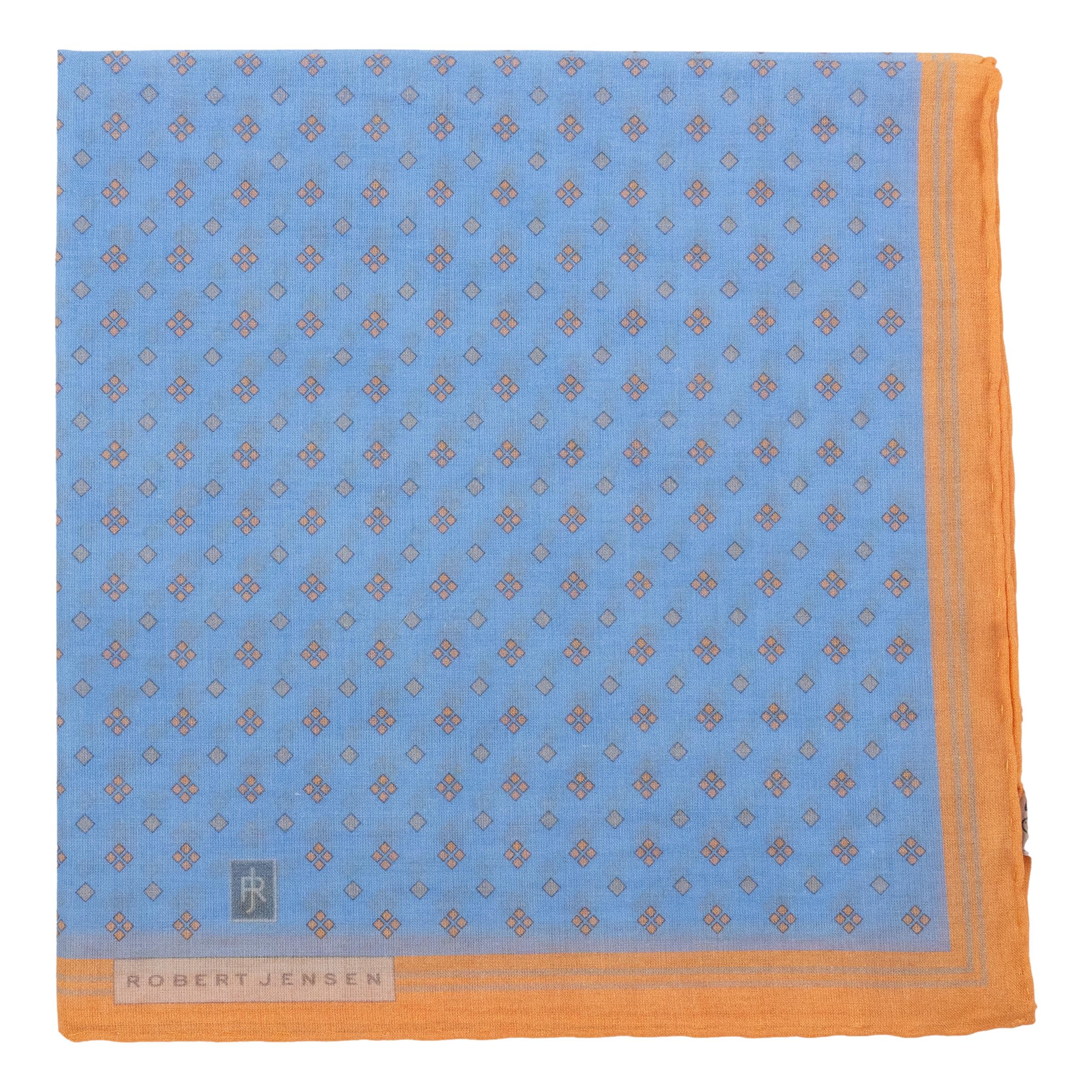 Stripe Border with Diamond Pattern Cotton Pocket Square - Image 4