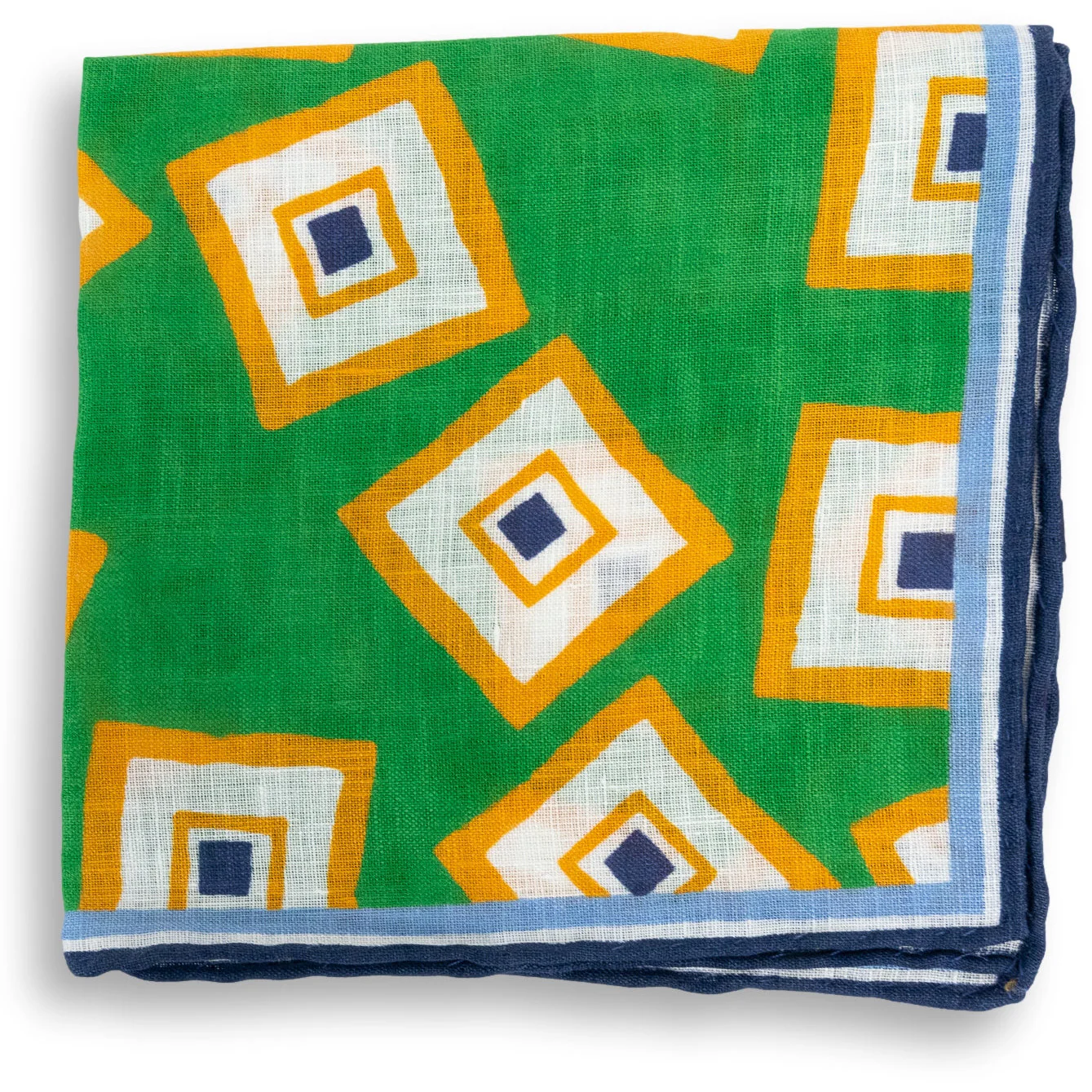 Stripe Bordered Abstract Square Linen Pocket Square - Image 3