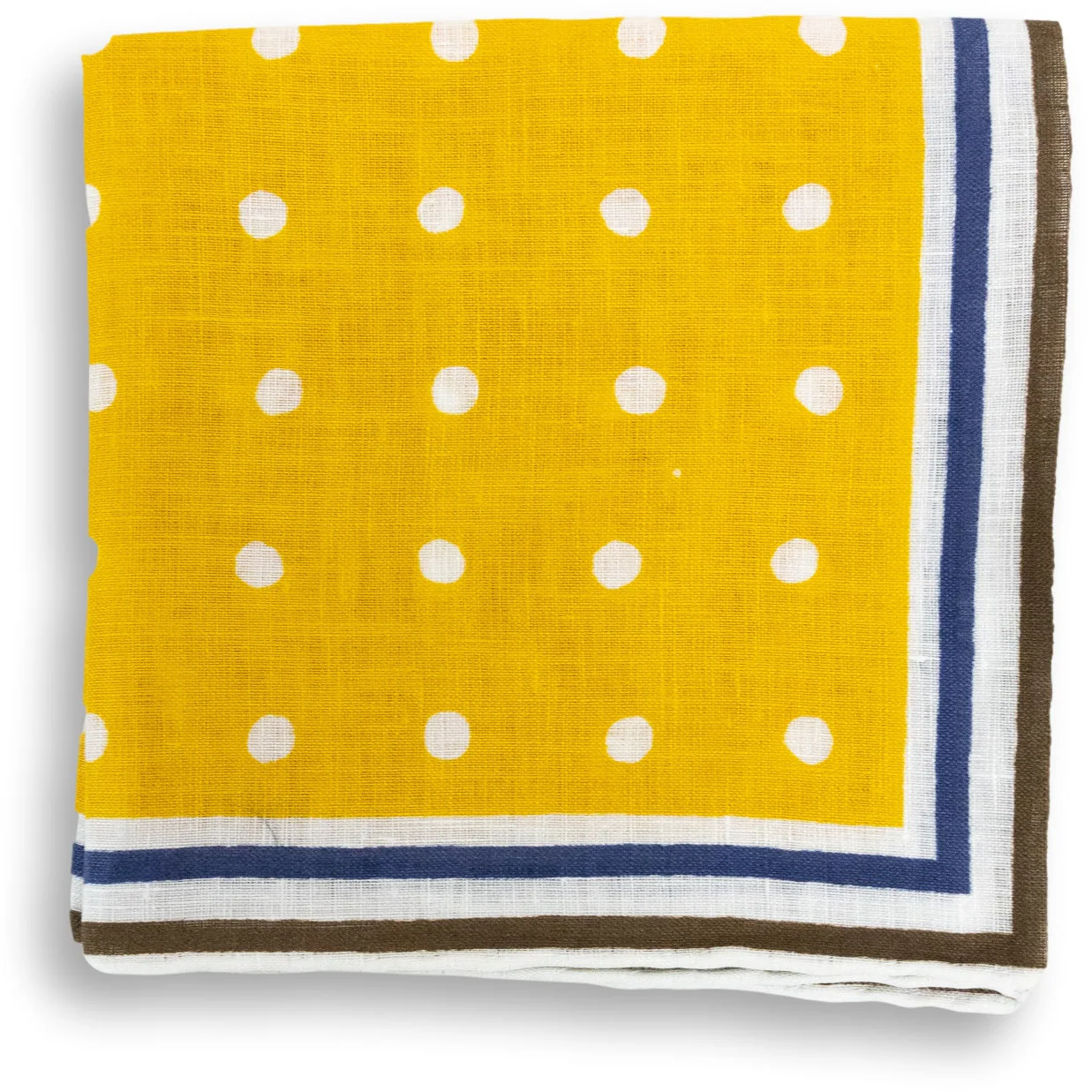 Stripe Bordered Polka Dot Linen Pocket Square - Image 4