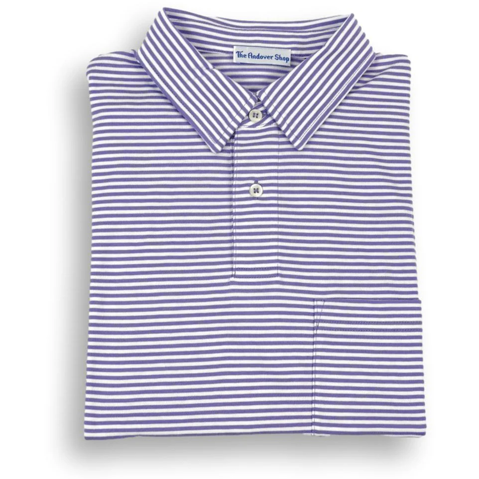 Striped Jersey Polo with Self Collar - Image 10