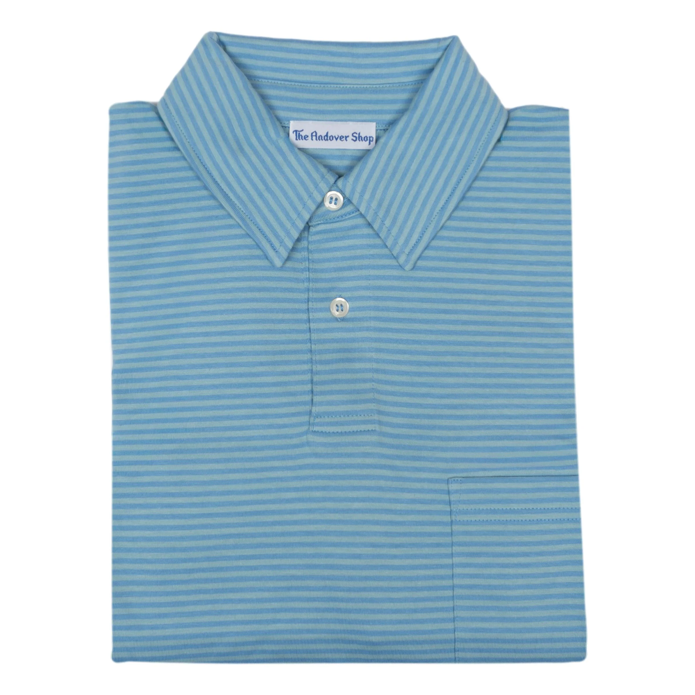 Striped Jersey Polo with Self Collar - Image 4