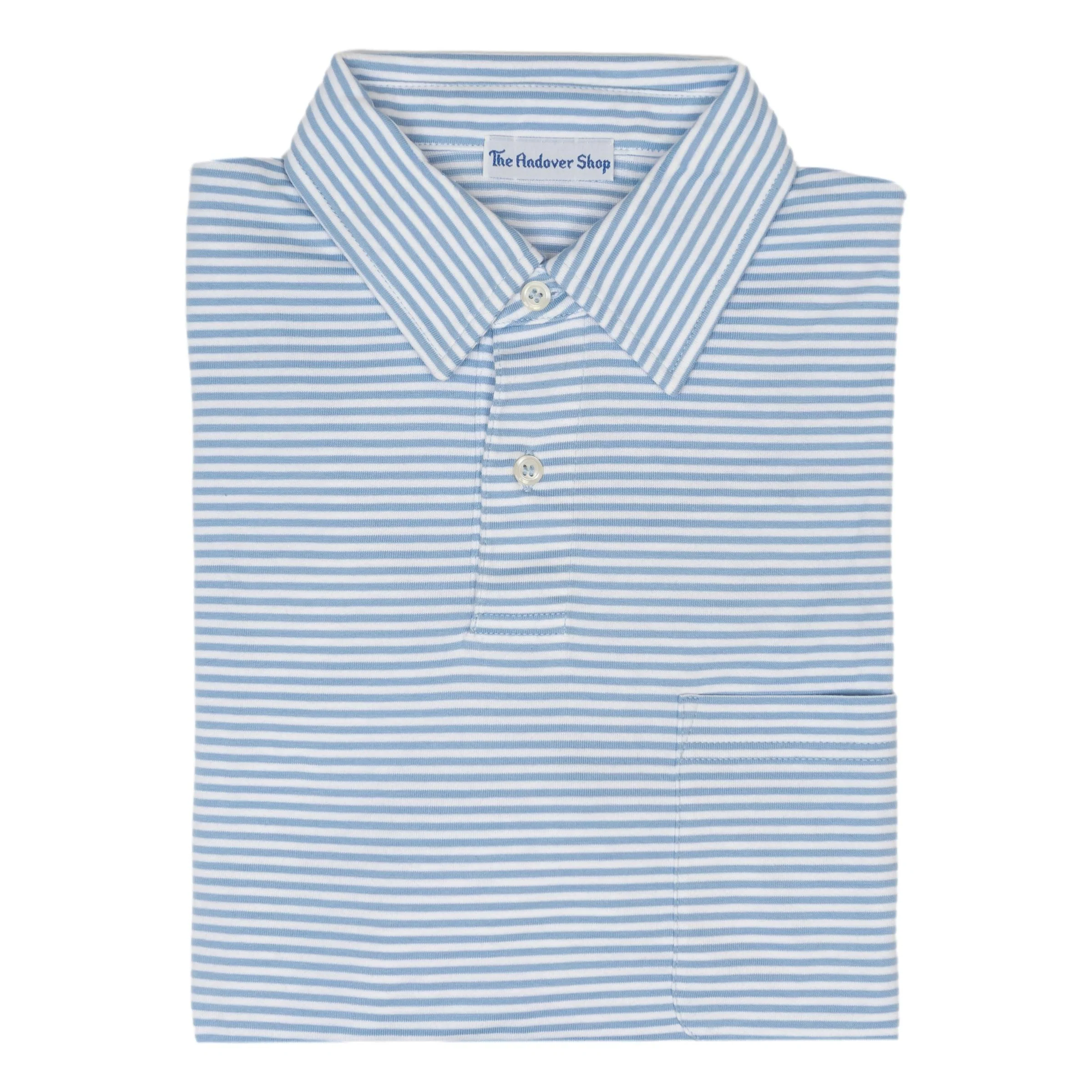 Striped Jersey Polo with Self Collar - Image 6