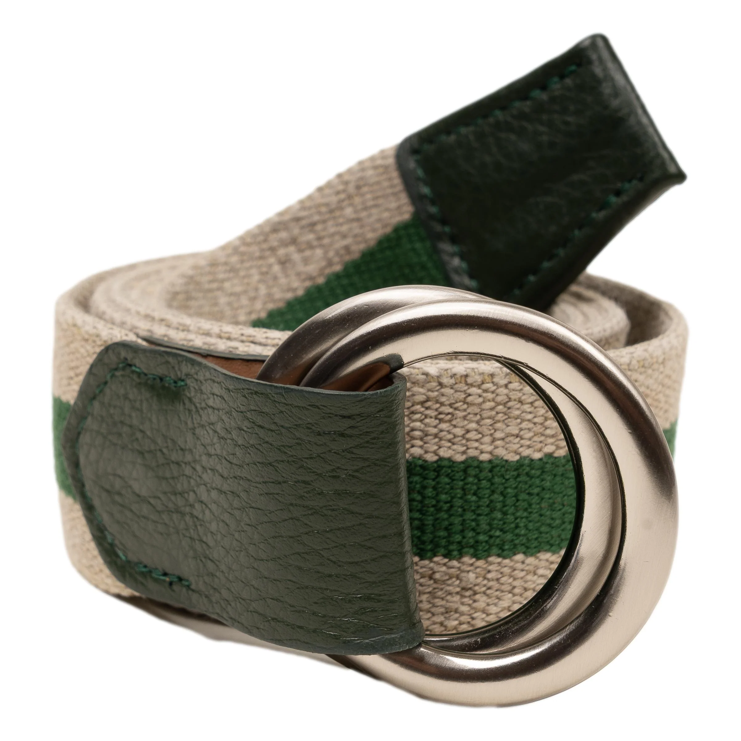 Striped Linen Belt with O-Ring Buckles - Image 2
