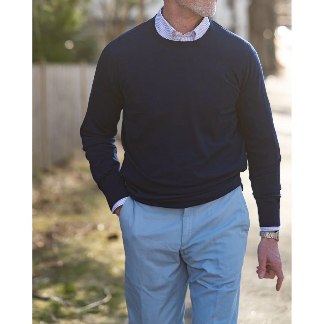 Superfine Merino Wool Crew Neck Sweater - Image 6