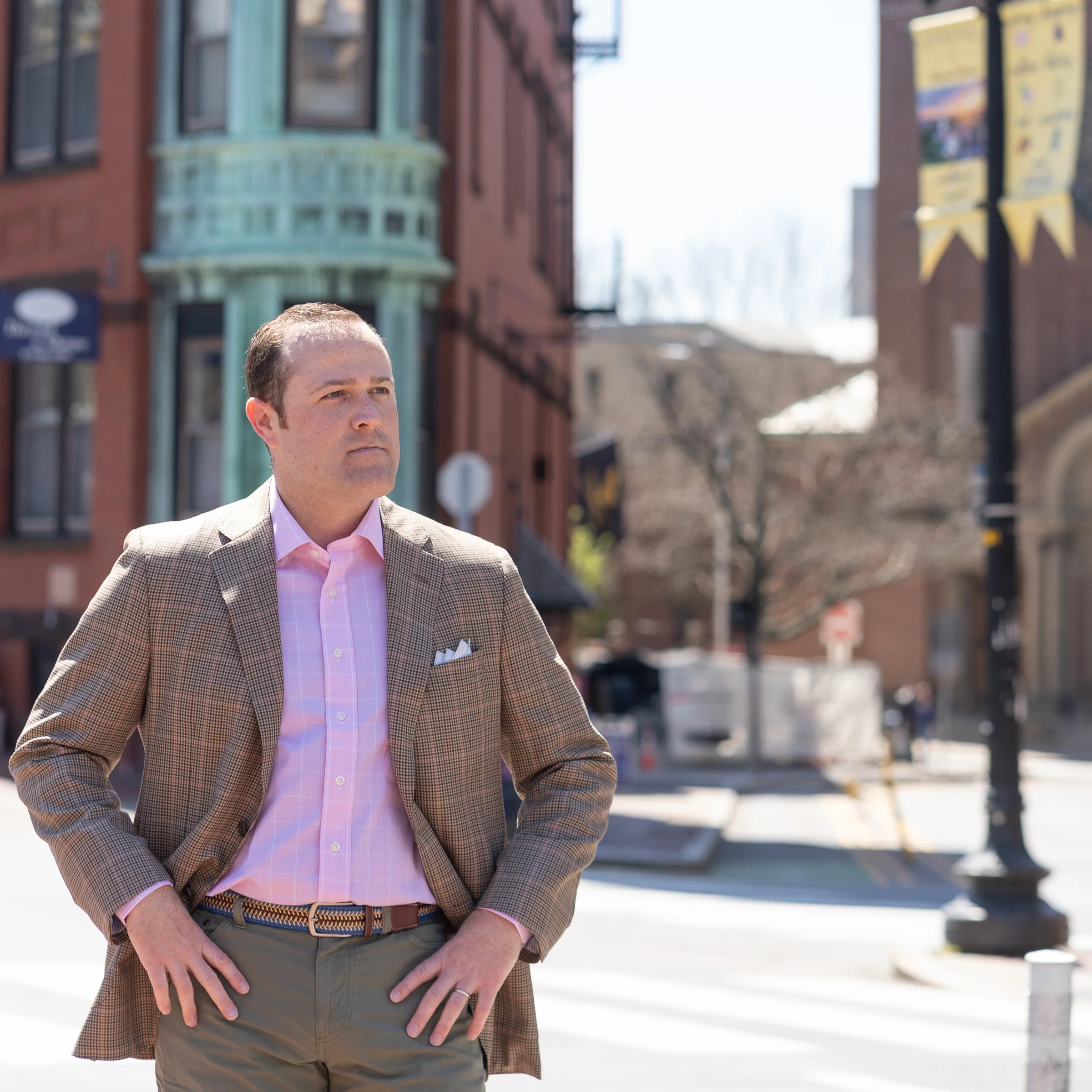 Tan, Brown, and Green Check with Rose Windowpane Super 130's Wool Sport Coat - Image 2