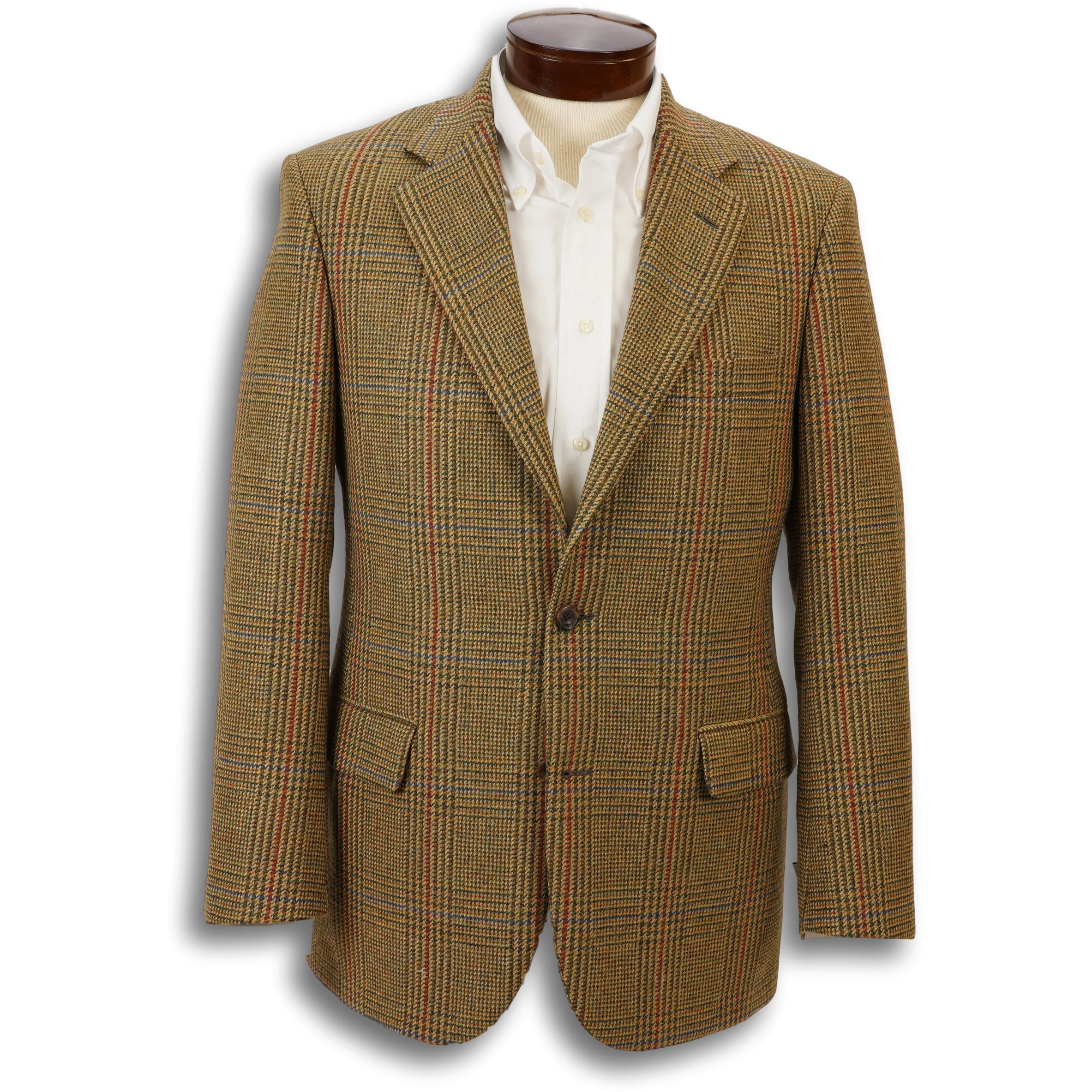 Tan Glen Plaid with Olive, Blue, and Brick Red Windowpane Jacket - Image 2