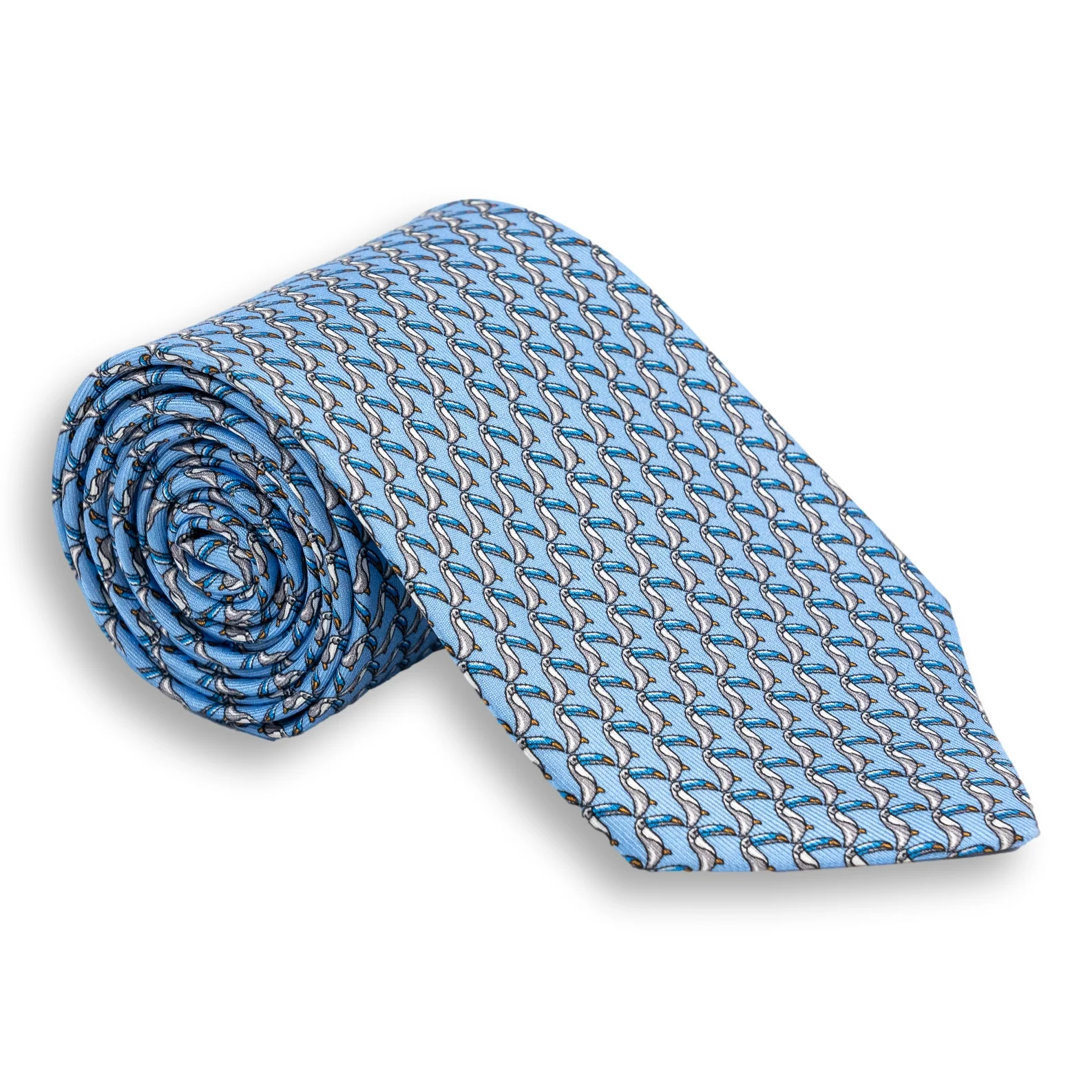 Toucan Pattern Silk Print Tie - Image 2