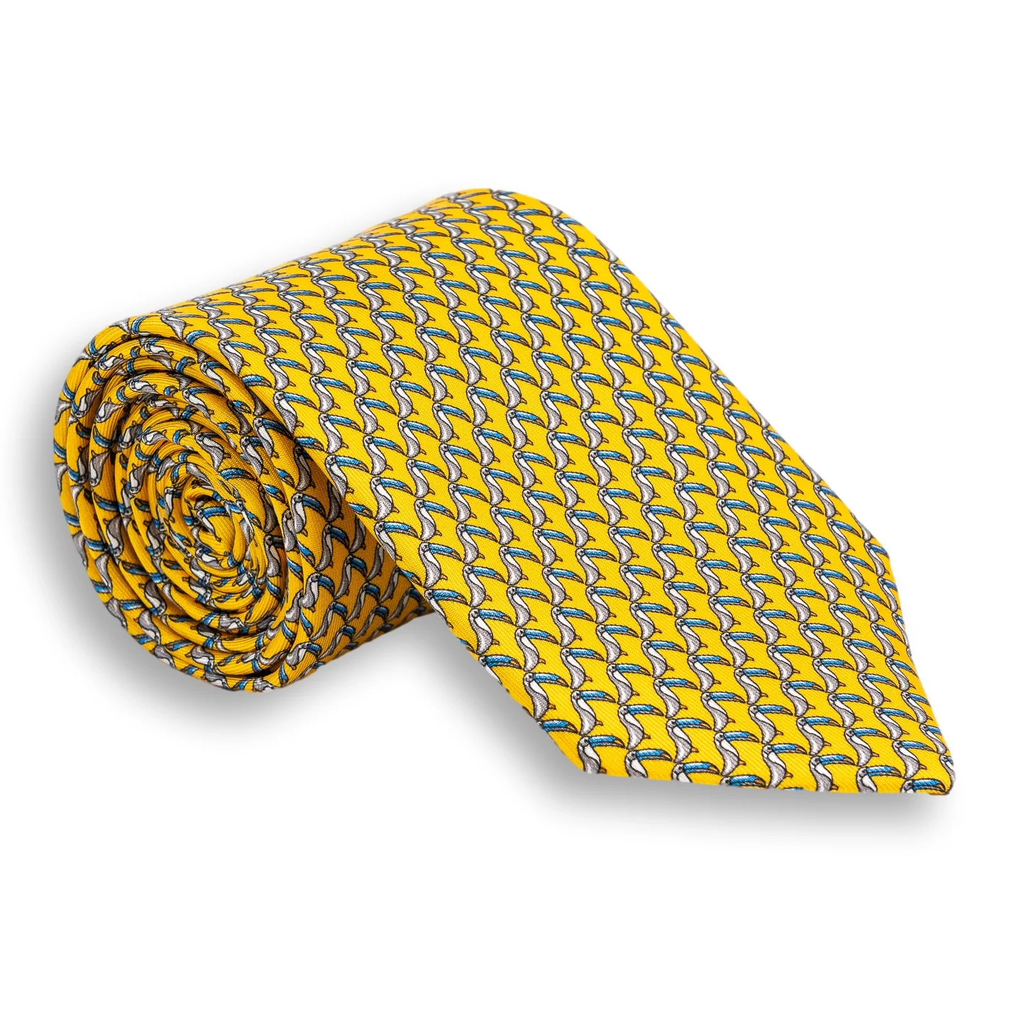 Toucan Pattern Silk Print Tie - Image 3