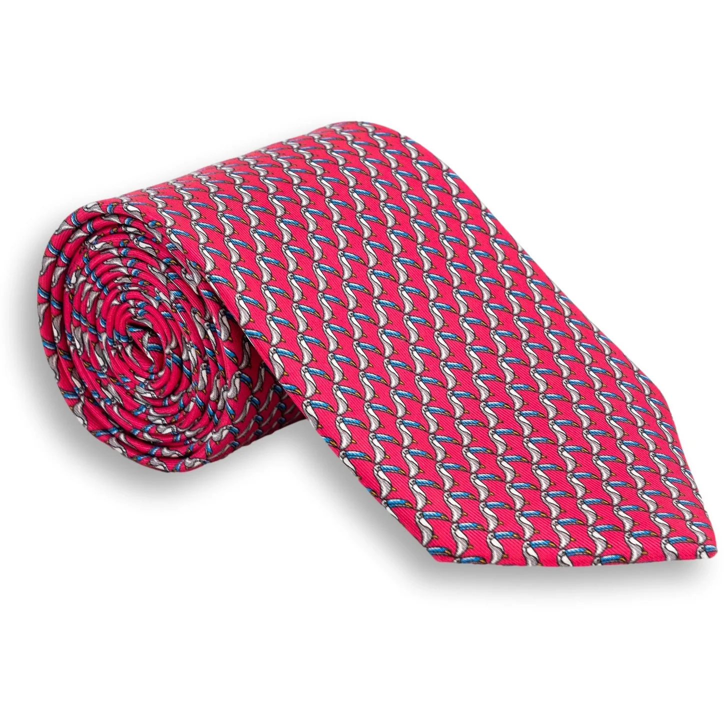 Toucan Pattern Silk Print Tie - Image 4