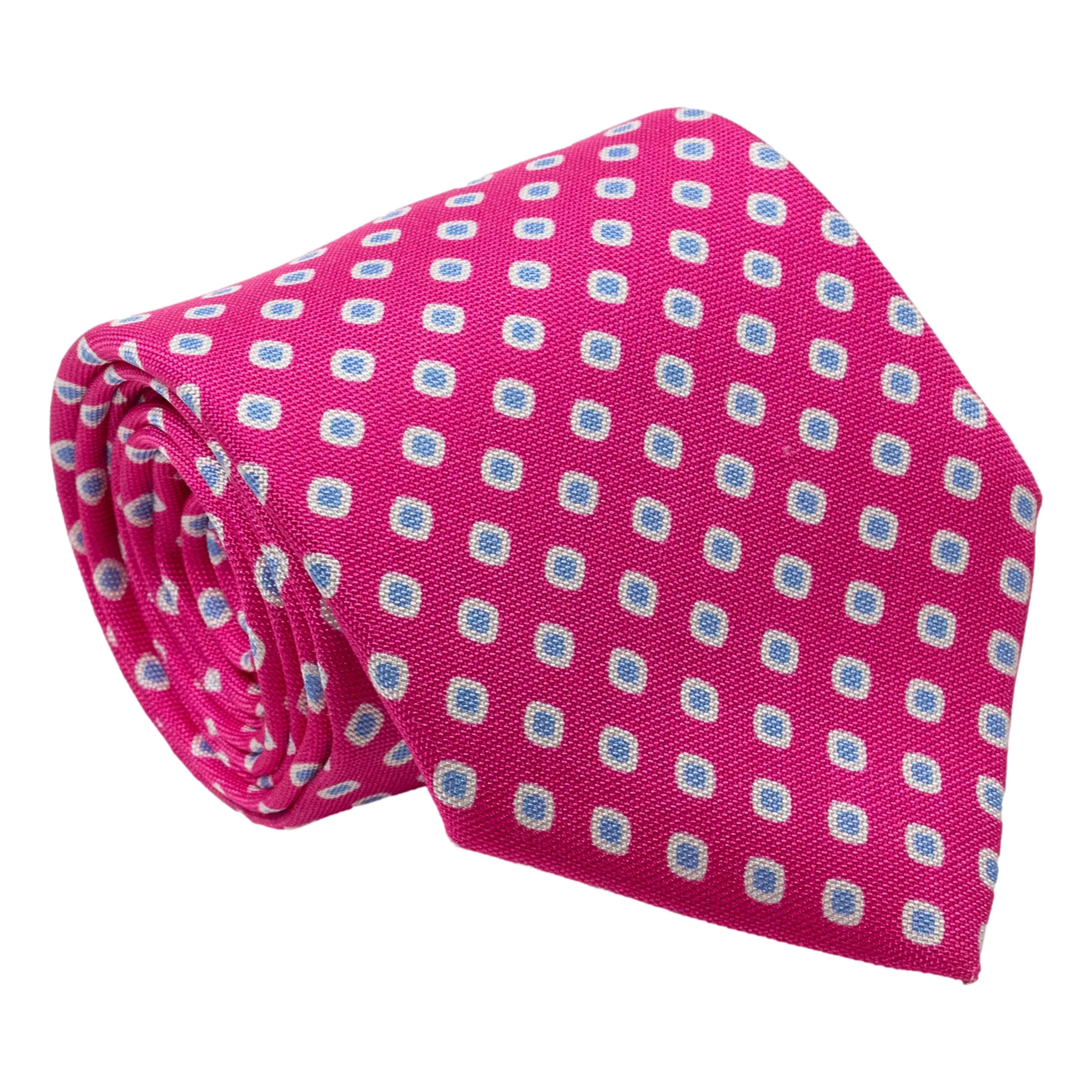 White and Sky Diamond Silk Tie - Image 2