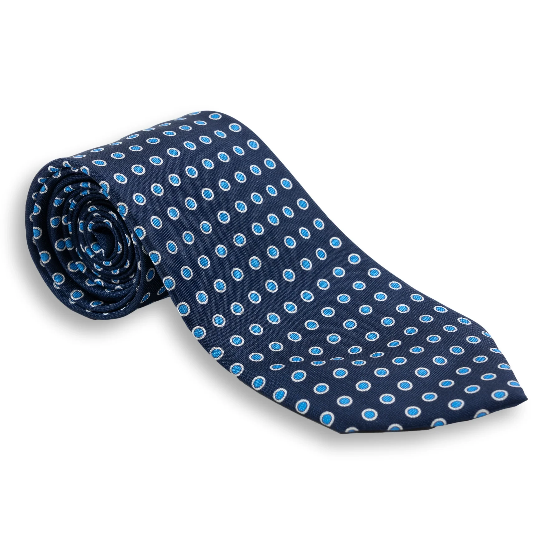 White Bordered Dot Silk Tie - Image 3