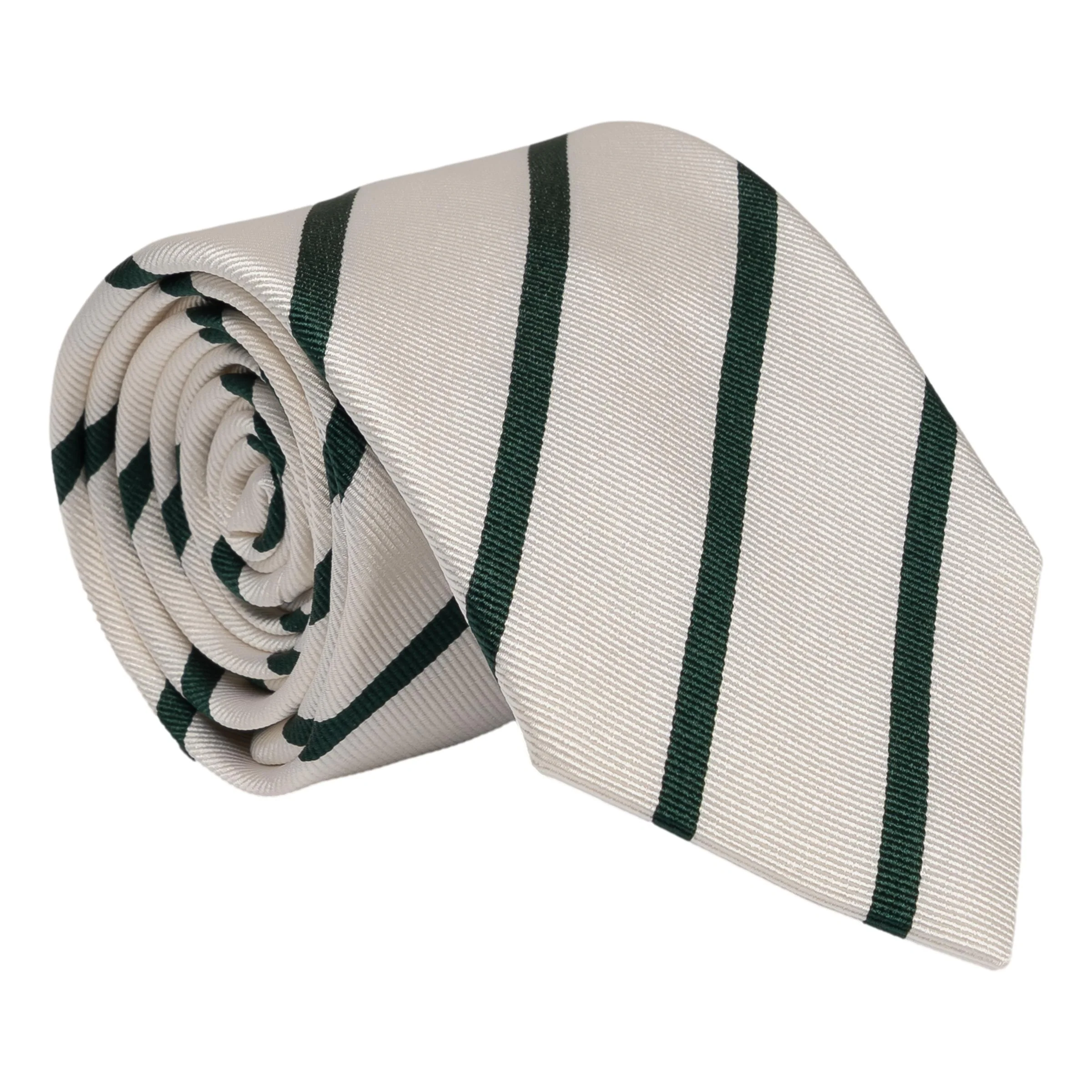 White Ground Repp Stripe Silk Tie - Image 2