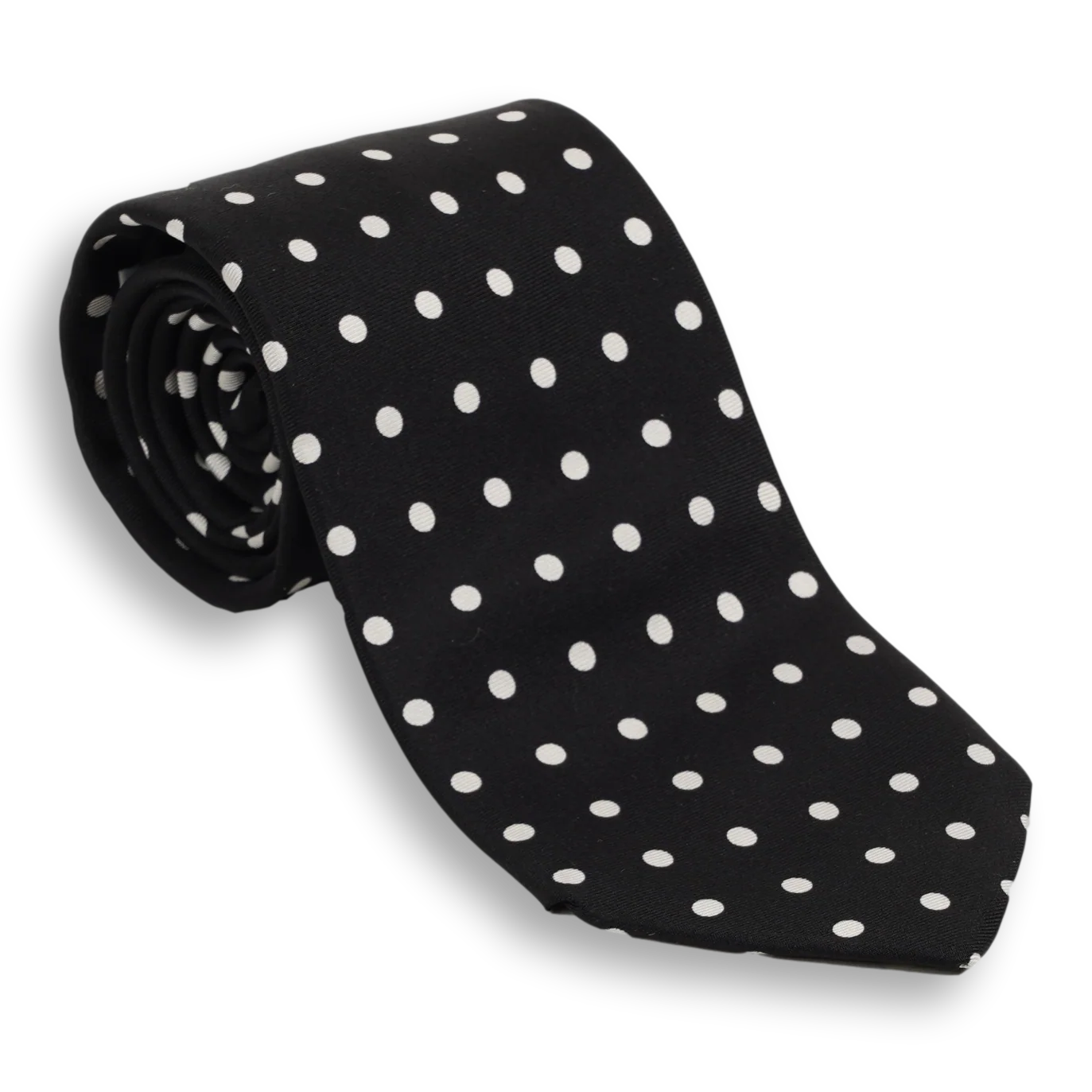 White Polka Dots Silk Tie - Image 2