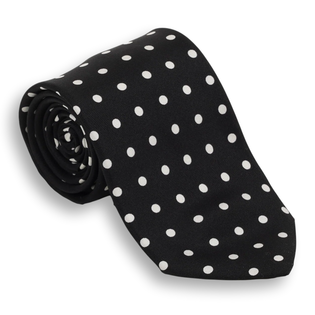 White Polka Dots Silk Tie - Image 3