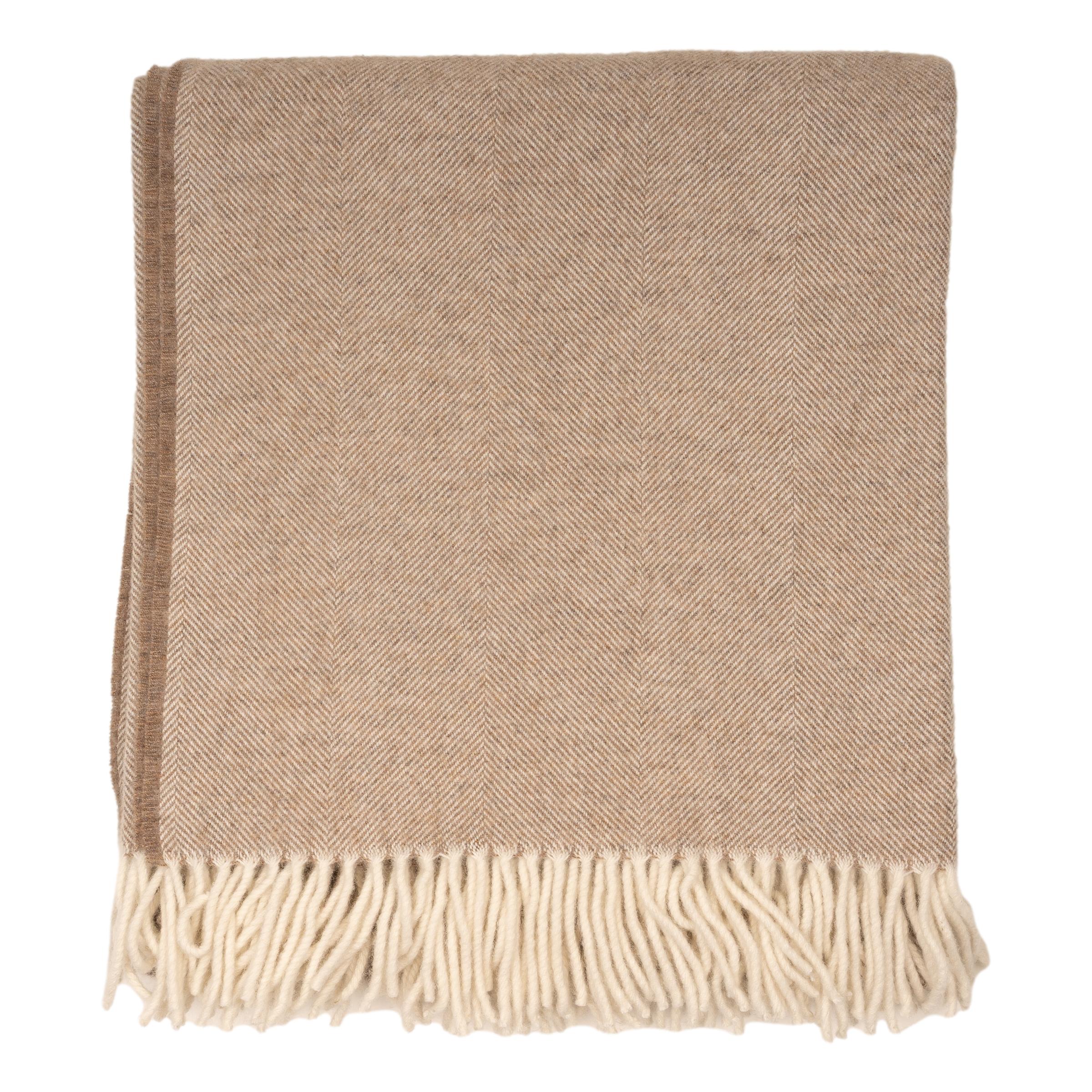 Wide Herringbone Wool Blanket - Image 2