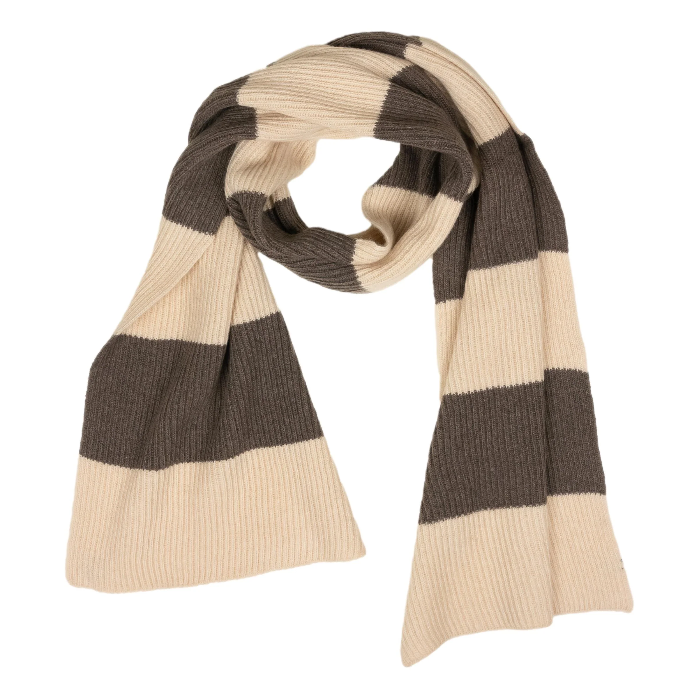 Wool and Cashmere Ribbed Block Stripe Scarf - Image 3