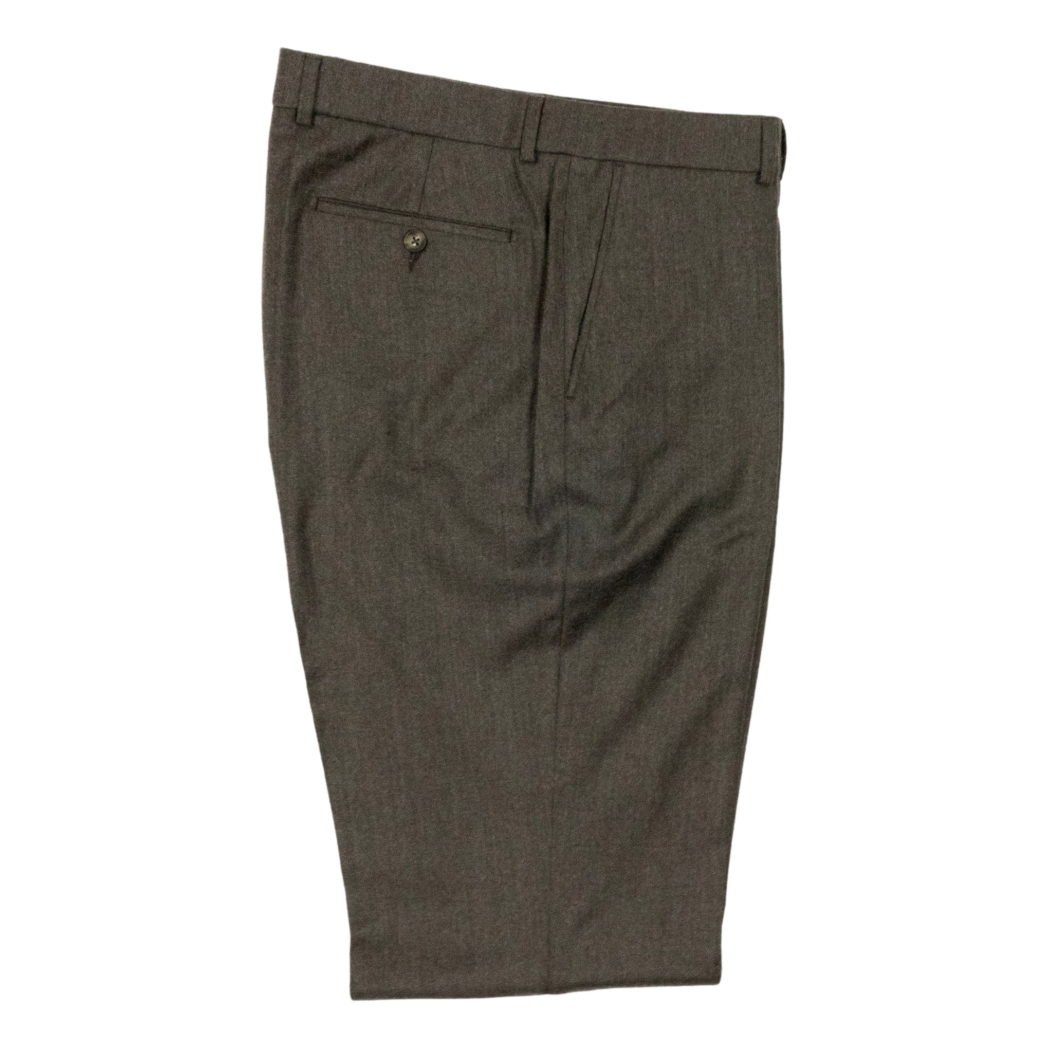 Wool Cashmere Blend Flannel Cambridge Fit Plain Front Dress Trouser - Image 4