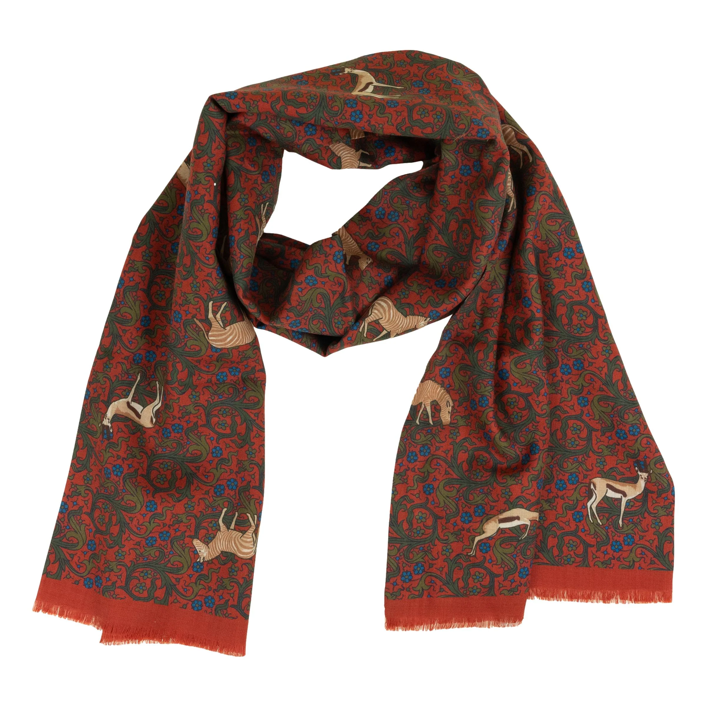 Zebra and Springbok Wool and Silk Blend Scarf - Image 3